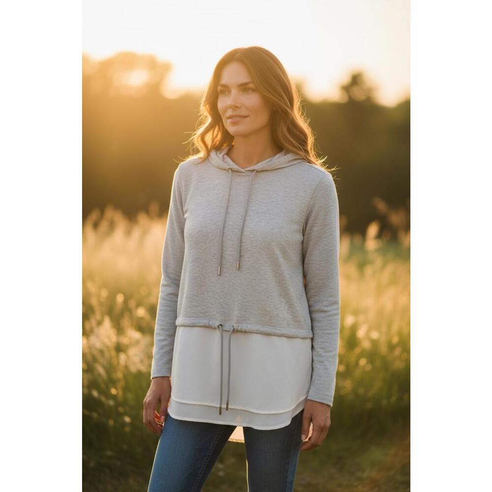 Athleta Women's Layered Look Hoodie Sweatshirt Size‎ XXS
